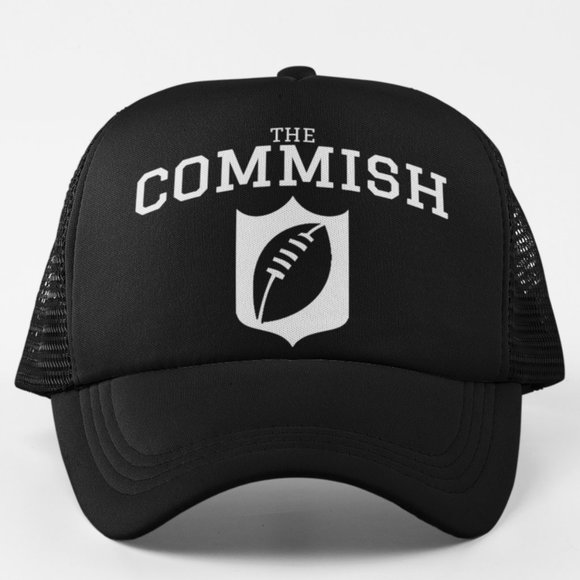 NEW The Commish Fantasy Football Foam Trucker Mesh Snapback Hat BLACK - Picture 1 of 3